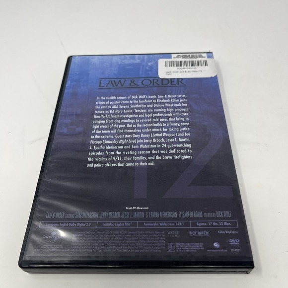 Law & Order: the Twelfth Year (DVD, 2001) 2001-2002 Season 12 - Picture 4 of 5